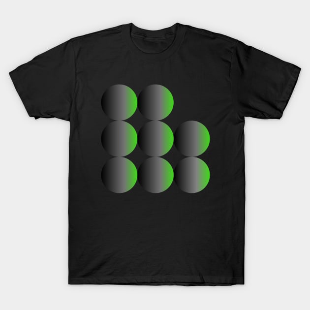 Green Gradient Spheres T-Shirt by 1001Kites